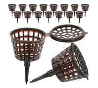 TOGEVAL Caja de Fertilizante para Bonsáis con Tapa, Tamaño Pequeño, Color Café, 20 Unidades, Contenedor Plástico para Abono Plantas, Jardinería y Cuidado de Macetas de Oficina