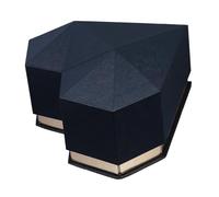 TOGEVAL Caja de Obsequio para Flores Eternas de Cartón Rígido Caja Corazón Negra 24X24X14 CM para San Valentín Estuche Vacío para Boda y Almacenamiento de Regalos