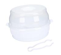 TOGEVAL Caja Esterilizadora Para Biberones y Accesorios Ñiño, Soporte Microondas Abs Resistente Blanco, Drenaje Portátil Para Tetinas y Chupetes, Almacenamiento Higiénico Infantil, Set Único