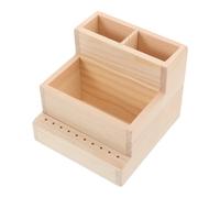 TOGEVAL Caja Organizadora de Herramientas para Manicura con Compartimentos de Madera Gran Capacidad Maletín Portátil para Brocas y Accesorios de Pulido para Salones de y Uñas