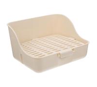 TOGEVAL Caja Orinal para Conejos Pequeña de Bandeja de Lecho Higiénico para Entrenamiento de Mascotas Diseño de Esquina Elevado para Evitar Salpicaduras Resistente y Fácil de Colocar