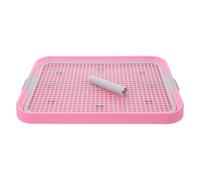 TOGEVAL Caja para Baño de Mascotas Estilo Rejilla Tapete para Cachorros Plástico Resistente Compacto Color Rosa Ayuda Entrenar Hábitos Higiénicos Interiores