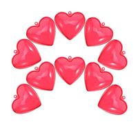 TOGEVAL Cajas de Dulces de Plástico Rojas en Forma de Corazón Colgantes para San Valentín, Tamaño 100x98x56 Mm, Paquete de 10 Unidades, Recipientes Decorativos para Regalos,