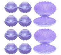 TOGEVAL Cajas de Dulces para Bodas en Forma de Concha Color Perla Púrpura Tamaño Pequeño 85 CM Pack de 10 Piezas Estuches para Fiestas y Recuerdos Contenedor para Regalos y Joyas