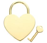 TOGEVAL Candado con Llave en Forma de Corazón Grande Dorado Candado Pequeño para Equipaje Joyero y Diario Cerradura Segura y Compacta para Viaje y Regalos