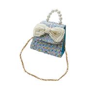 TOGEVAL Cartera Sling Bag bandoleras Travel Bag Handbag bolsosde Fiesta Bolso para niño minibolso Bandolera Bolso Mini Bolso pequeño niño Bandolera pequeña con Lazo Sabana de Algodon Blue