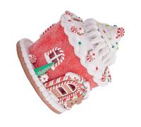 TOGEVAL Castillo de Arcilla y casita navideña de Resina Pueblo de Pan de Jengibre decoración Colgante del Techo Adorno navideño de la casa de Pan de Jengibre Adornos