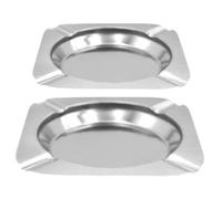 TOGEVAL Ceniceros De Acero Inoxidable Cuadrados Portátiles, 2 Piezas, Resistentes a Caídas, Diseño Vintage, para Interiores y Automóvil, Uso En Hogar, Oficina y Viajes