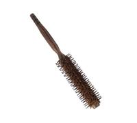 TOGEVAL Cepillo para Cabello Rizado de Cerdas de Jabalí con Mango de Madera Sólida Peine Rodillo Pequeño para Desenredar y Peinar Cabello Seco y Mojado Casa