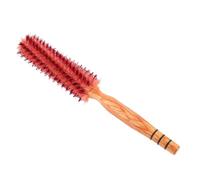 TOGEVAL Cepillo Redondo de Madera para Peluquería Mini Antistático Rápido Secado y Duradero para Alisar Rizar y Secar Cabello Fino