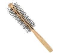 TOGEVAL Cepillo Redondo Pequeño para Secador de Pelo Peine Enrollable de Madera Cepillo para Cabello Rizado Diseño Compacto para Peinados Casa