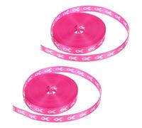 TOGEVAL Cinta de Grosgrain para Concientización sobre Cáncer de Mama 10 MM X 9 M 2 Rollos Color Rosa Brillante Cinta para Manualidades Decoración de Regalos y Eventos de Recaudación