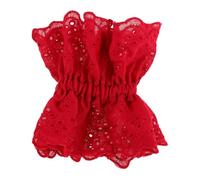 TOGEVAL Coleteros De Encaje Rojo Doble Capa Elásticos Daño Para Mujeres y Niñas Cabello y Rizado Accesorios De Pelo Sofisticados