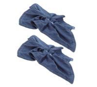 TOGEVAL Coleteros Elásticos De Mezclilla Estilo Pañuelo Cuadrado, 2 Piezas, Tamaño Mediano, Goma Gruesa Para Mujer, Accesorios De Pelo Vaqueros Para Uso Diario y Eventos Obsequios