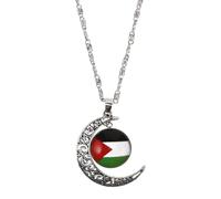 TOGEVAL Collar Bandera Colgante De Luna Hueca En Aleación, Cadena Estética Para Hombre y Mujer, Joyería Para Uso Diario y Encuentros Sociales