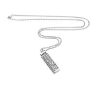 TOGEVAL Collar Colgante Hueco de Metal con Caja Gawu Abreble para Guardar, Grabado Seis Palabras Verdaderas, Joyas Unisex para Hombres y Mujeres, Accesorio Portátil para Viajes