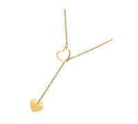 TOGEVAL Collar de Corazón Abierto Doble Delicado para Mujer, Cadena de Clavícula de Oro, Joyería Vintage, Collar Corto Diseño Romántico, Uso Diario y Fiestas