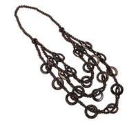 TOGEVAL Collar de Cuentas Gruesas Bohemio para Mujer Hecho a Mano con Cáscara Natural Diseño Multicapa en Colores Veraniegos Joyería Étnica Boho Adecuado para Playa y Fiesta Accesorio