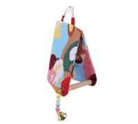 TOGEVAL Columpio para Loro Pequeño 15X24 CM de Algodón Doble Capa con Soporte Triangular y Plataforma Juguete para Pájaros para Colgar en Jaula Suministros para Mascotas Actividad y