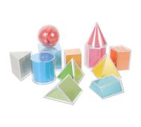 TOGEVAL Conjunto de 12 Figuras Geométricas Transparentes para Modelo 3D Desmontable de Sólidos Geométricos Educativos Material Didáctico para Escuela Primaria y Taller de Matemáticas