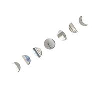 TOGEVAL Conjunto de Espejos Acrílicos Fase Lunar Decorativos para Pared Diseño DIY Espejo Plata para Baño Salón y Dormitorio Decoración Moderna y Elegante