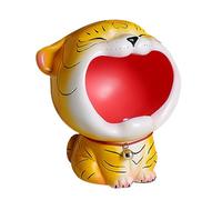 TOGEVAL Contenedor de Almacenamiento Decorativo en Resina Forma de Tigre Amarillo, Caja Organizadora Ligera y Antideslizante para Hogar, Adecuado para Llaves y Dulces, Adorno para Salón