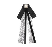 TOGEVAL corbata de moño broche de lazo de cinta pajarita con broche para el cuello corbata para corbata de oro Pajaritas ribbon broches accesorio de ropa broche de moño Black