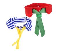 TOGEVAL Corbata para Pájaros de Mascota 2 Piezas Rojo y Rayas de Poliéster Tamaño M Collar Ajustable para Loros y Polluelos Accesorio Decorativo para Fiestas y Sesiones de Fotos