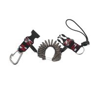 TOGEVAL Cordón Retráctil de Buceo con Hebilla de Liberación Rápida Correa Espiral de Muñeca Ajustable Cuerda de Seguridad Negra con Bandera de Buceo Equipo Antipérdida para Cámaras y