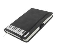 TOGEVAL Cuaderno A6 de Piano con Tapa de Poliuretano Negra Papel Suave para Escribir Cuaderno de Anotación Musical Multifuncional Adecuado para Estudiantes Oficina y Amantes Música