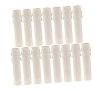 TOGEVAL Cubiertas de Velas de Plástico 15 Piezas Tubo de Vela Lágrima 30x100mm Color Claro Fundas para Lámparas de Araña Protección Antigoteo para Decoración del Hogar