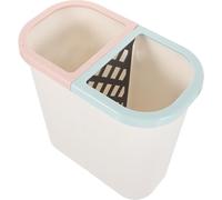 TOGEVAL Cubo de Basura para Mesa Doble Compartimento, Diseño Pequeño y Práctico, Fabricado en Plástico Duradero, Apto para Apartamento y Lavandería