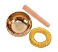 TOGEVAL Cuenco Budista Tibetano Hecho a Mano De 8 Cm Con Varilla De Madera y Anillo Acolchado, Instrumento Sonoro Para Meditación y Yoga Estilo Nepalí, Kit Tradicional Para Relajación y Bienestar