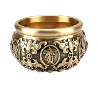 TOGEVAL Cuenco de Latón Feng Shui para Riquezas de Riqueza Diámetro 14 CM Decoración para Hogar y Oficina Símbolo de Prosperidad Abundancia y Buena Suerte Según Feng Shui