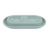 TOGEVAL Cuenco Doble para Mascotas con Foso Antiahormigas Diseño Compacto para Gatos y Perros Pequeños Grandes Plato de Comida y Agua Práctico para Interior y Exterior