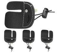 TOGEVAL de Dedos Ajustables para Tiro Recurvo Doble Capa de Cuero Sintético Negro 4 Unidades Reutilizables para Práctica y Competición al Aire Libre