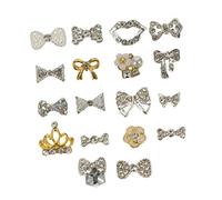 TOGEVAL Decoraciones Para Uñas Diy 18 Piezas Tamaño Pequeño Decoraciones Metálicas 3d Lazo Mariposas Para Manicura Fiesta Accesorios De Uñas