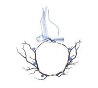 TOGEVAL Diadema de Astas de Ciervo Flores Simulación Tocado de Rama Medieval Azul Accesorio para Cosplay de Hada y Disfraz Renacentista para Mujer Adecuado Carnaval y Fiestas Temáticas