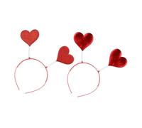 TOGEVAL Diadema de Corazón 2 Piezas para San Valentín Accesorios Cabello de Materiales Textiles y Plástico Diademas para Niñas y Fiesta Tocados para Bodas y Fotomatón Diseño Cómodo y
