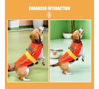 TOGEVAL Disfraz para Perro Ingeniero Ajustable de Talla S Chaleco y Gorro Naranja de Tela Elástica con Cierre de Contacto Ropa para Mascotas de 2-3 Kg Adecuado para Fiestas y Halloween