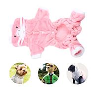 TOGEVAL Disfraz Perro Cerdo Cálido con Forro Polar Rosa para Invierno Ropa Ligera y Cómoda para Perros Pequeños Pijama de Mascota Multiuso para Fotos y Ocasiones Especiales XXL