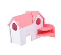 TOGEVAL Escondite para Animales Pequeños Casa para Conejillos de Indias Casa para Chinchillas Escondite para Hámsters Casa para Ratas Villa de Madera Balcón para Descansar Y Entretenerse