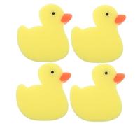 TOGEVAL Esponjas De Baño Para Ñiño Forma De Patito 4 Unidades Tamaño Pequeño Suaves Seguras Para Piel Delicada Uso En Ducha y Baño Infantil Portátil