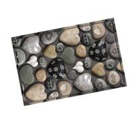 TOGEVAL Felpudo Antideslizante Patrón de Piedra 3D de PVC y Resistente para Decoración de Entrada y Baño Estilo Nórdico Moderno