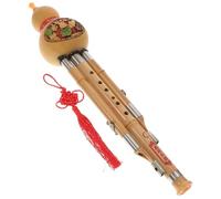TOGEVAL Flauta Hulusi Chino Hecha a Mano de Bambú y Calabaza Natural, Instrumento Musical Étnico en Clave C Lengüeta de Aleación para Principiantes y Amantes de Música, Estilo Aleatorio