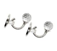 TOGEVAL Ganchos de Cortina de Aleación de Aluminio 2 Piezas, Diseño Clásico Acrílico, Color Plata Arena, Accesorios Decorativos para Sujetar Cortinas Hogar, Duraderos y Elegantes para