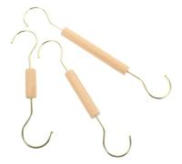 TOGEVAL Ganchos en Forma de S Multiusos de Madera y Metal, Set de 3 Piezas (23 Cm, 28 Cm, 33 Cm), Percha Resistente para Colgar Ropa, Bolsos y Plantas, Adecuado para Organización