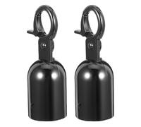 TOGEVAL Ganchos para Catenarias de Cuerda de 28mm en Aleación de Zinc, Tapas de Extremo Negro Elegante que Protegen y Previenen el Desgaste en Exposiciones Interiores, Paquete de 2 Piezas