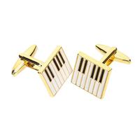 TOGEVAL Gemelos de Camisa Dorados Diseño de Piano 1 Par de Gemelos Masculinos de Aleación para Negocios y Eventos Adorno Elegante para Camisas de Vestir Hombre Obsequio Adecuado para