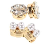 TOGEVAL Gemelos de Camisa Forma de Flor 4 Piezas Aleación Dorada Cristales de Imitación Decoración para Ropa Elegante Accesorios para Bodas y Ocasiones Obsequios